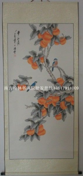 字画批发，工笔柿子